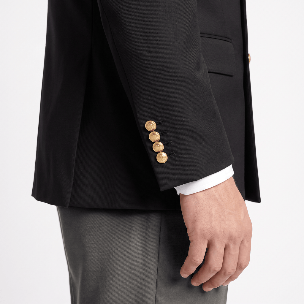 Tiavllya Tiavllya Men's Casual Black Slim-fit Double Button Peak Lapel Men's Jacket