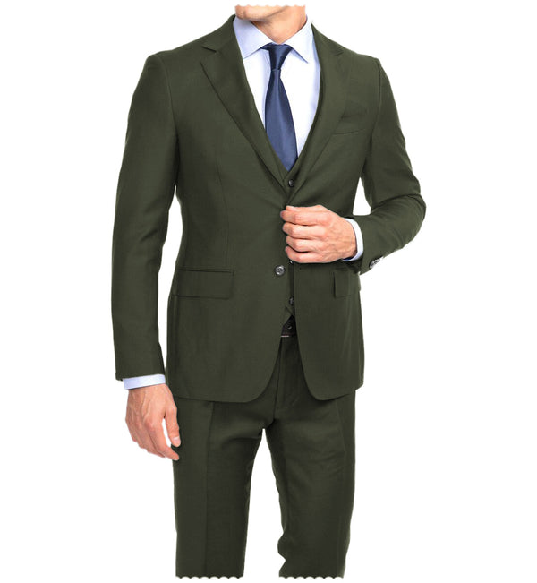 3-Pieces Men's Suit: Flat Notch Lapel Tuxedos for Wedding