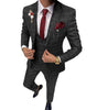 3 Pieces Suit - Fashion Mens Suit 3 Pieces Plaid Peak Lapel Tuxedos (Blazer+Vest+Pants)