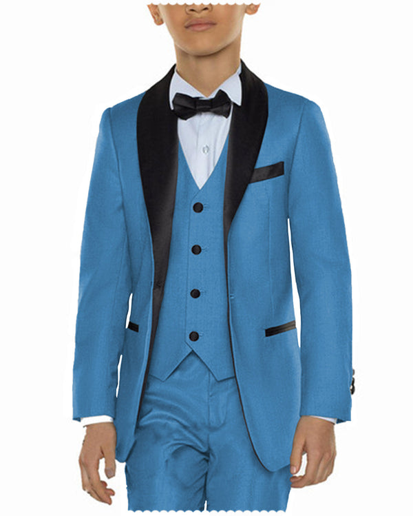 Boy‘s Suit - Fashion Boys' 3 Pieces Suit Regular Fit Shawl Lapel Suit (Blazer+vest+Pants)