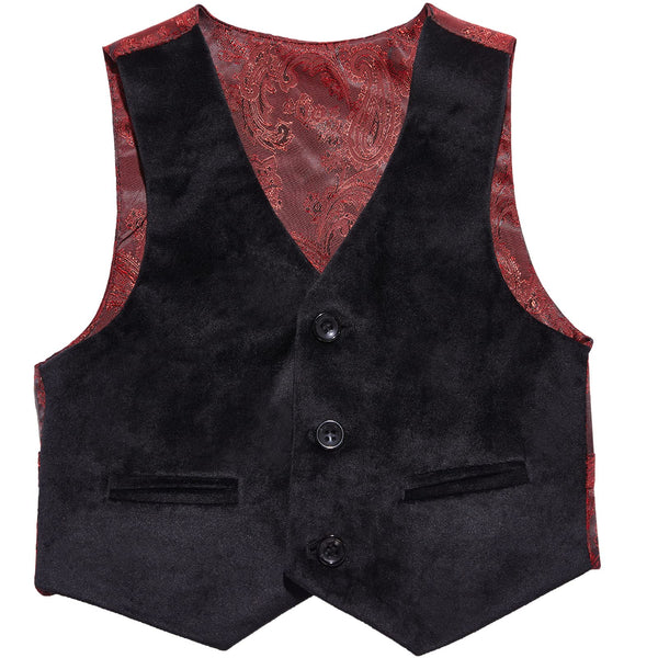 Boy‘s Suit - Fashion Boys' 3 Pieces Velvet Regular Fit Shawl Lapel Suit (Blazer+vest+Pants)
