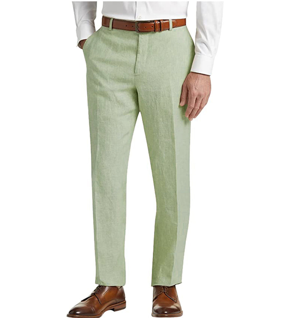 Suit Pants - Formal Men's Suit Pants Cotton Linen Trousers For Wedding