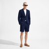 Tiavllya Tiavllya Leisure 2 Piece Men's Suit Flat Linen Notch Lapel Tuxedos (Blazer+Shorts)