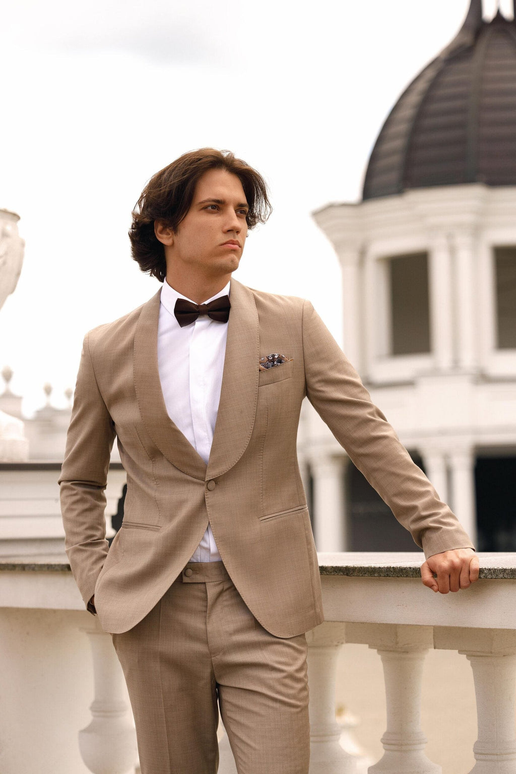 Tiavllya Business 2 Pieces Mens Suit Flat Notch Lapel Tuxedos (Blazer+Pants)