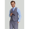 Tiavllya Business 3 Pieces Mens Suit Flat Notch Lapel Tuxedos (Blazer+vest+Pants)