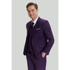 Tiavllya Business 3 Pieces Mens Suit Flat Notch Lapel Tuxedos (Blazer+vest+Pants)