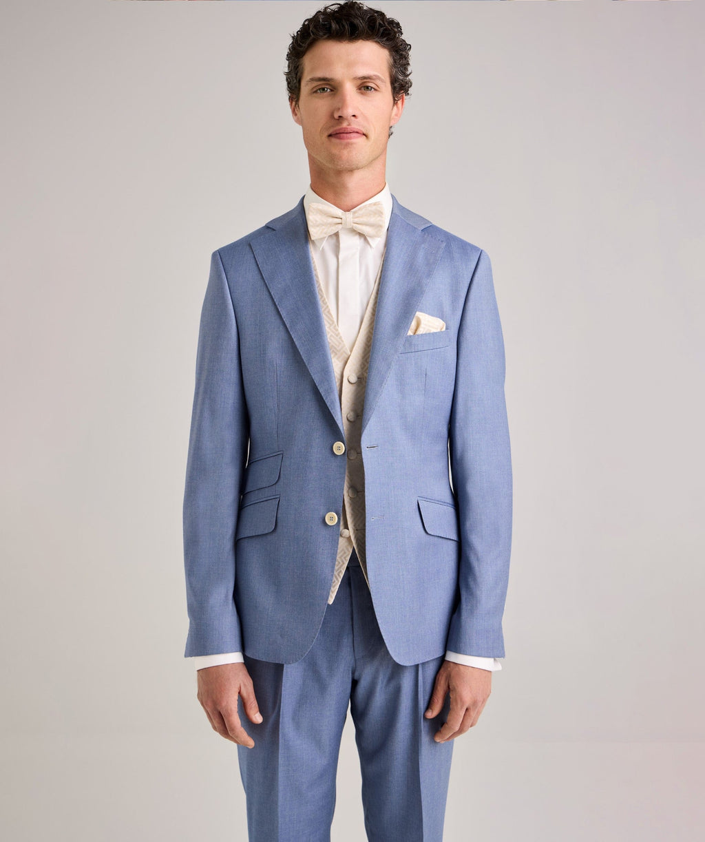 Tiavllya Business 3 Pieces Mens Suit Flat Notch Lapel Tuxedos (Blazer+vest+Pants)