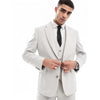 Tiavllya Business 3 Pieces Mens Suit Flat Notch Lapel Tuxedos (Blazer+vest+Pants)