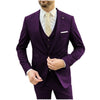 Tiavllya Business 3 Pieces Mens Suit Flat Notch Lapel Tuxedos For Wedding (Blazer+vest+Pants)