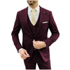 Tiavllya Business 3 Pieces Mens Suit Flat Notch Lapel Tuxedos For Wedding (Blazer+vest+Pants)