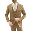 Tiavllya Business 3 Pieces Mens Suit Flat Notch Lapel Tuxedos For Wedding (Blazer+vest+Pants)