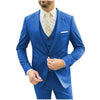 Tiavllya Business 3 Pieces Mens Suit Flat Notch Lapel Tuxedos For Wedding (Blazer+vest+Pants)
