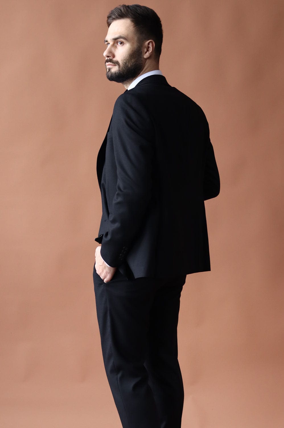 Tiavllya Business 3 Pieces Mens Suit Flat Peak Lapel Tuxedos (Blazer+vest+Pants)