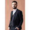 Tiavllya Business 3 Pieces Mens Suit Flat Peak Lapel Tuxedos (Blazer+vest+Pants)