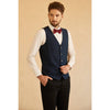 Tiavllya Business 3 Pieces Mens Suit Flat Peak Lapel Tuxedos (Blazer+vest+Pants)