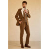 Tiavllya Business 3 Pieces Mens Suit Flat Peak Lapel Tuxedos (Blazer+vest+Pants)