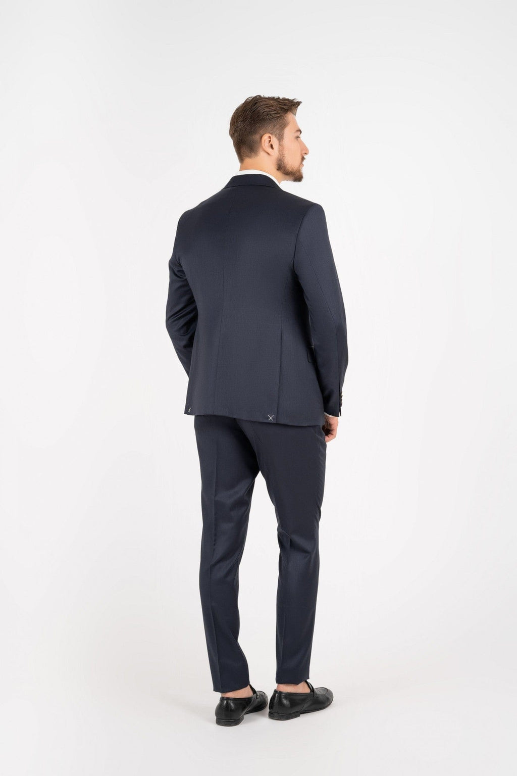 Tiavllya Business 3 Pieces Mens Suit Flat Peak Lapel Tuxedos (Blazer+vest+Pants)