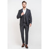 Tiavllya Business 3 Pieces Mens Suit Flat Peak Lapel Tuxedos (Blazer+vest+Pants)