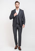 Tiavllya Business 3 Pieces Mens Suit Flat Peak Lapel Tuxedos (Blazer+vest+Pants)