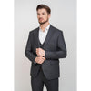Tiavllya Business 3 Pieces Mens Suit Flat Peak Lapel Tuxedos (Blazer+vest+Pants)