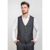 Tiavllya Business 3 Pieces Mens Suit Flat Peak Lapel Tuxedos (Blazer+vest+Pants)