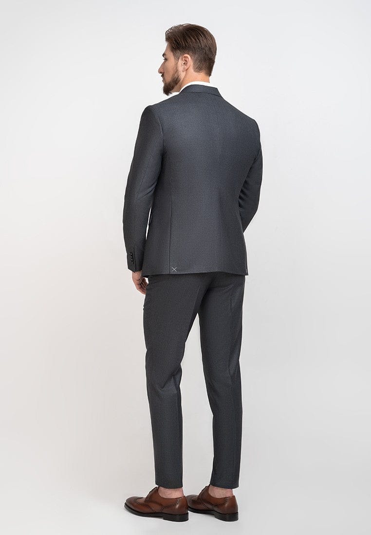 Tiavllya Business 3 Pieces Mens Suit Flat Peak Lapel Tuxedos (Blazer+vest+Pants)