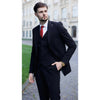 Tiavllya Business 3 Pieces Mens Suit Flat Peak Lapel Tuxedos (Blazer+vest+Pants)