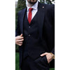 Tiavllya Business 3 Pieces Mens Suit Flat Peak Lapel Tuxedos (Blazer+vest+Pants)