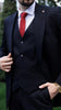 Tiavllya Business 3 Pieces Mens Suit Flat Peak Lapel Tuxedos (Blazer+vest+Pants)