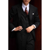 Tiavllya Business Men's 3 Pieces Mens Black Suit Notch Lapel Solid Tuxedos (Blazer+vest+Pants)