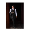 Tiavllya Business Men's 3 Pieces Mens Black Suit Notch Lapel Solid Tuxedos (Blazer+vest+Pants)