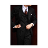 Tiavllya Business Men's 3 Pieces Mens Black Suit Notch Lapel Solid Tuxedos (Blazer+vest+Pants)