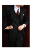Tiavllya Business Men's 3 Pieces Mens Black Suit Notch Lapel Solid Tuxedos (Blazer+vest+Pants)