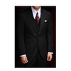 Tiavllya Business Men's 3 Pieces Mens Black Suit Notch Lapel Solid Tuxedos (Blazer+vest+Pants)