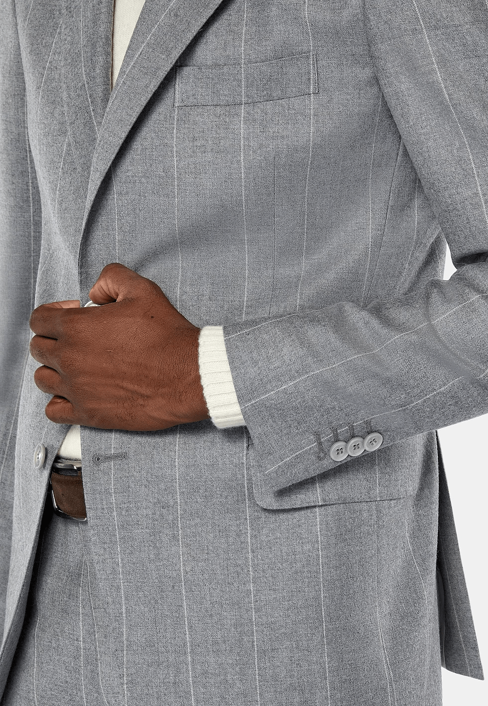 Tiavllya Business Men's 3 Pieces Slim Fit Striped Notch Lapel Tuxedos (Blazer+Pants)