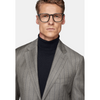 Tiavllya Business Men's 3 Pieces Slim Fit Striped Notch Lapel Tuxedos (Blazer+Pants)