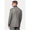 Tiavllya Business Men's 3 Pieces Slim Fit Striped Notch Lapel Tuxedos (Blazer+Pants)