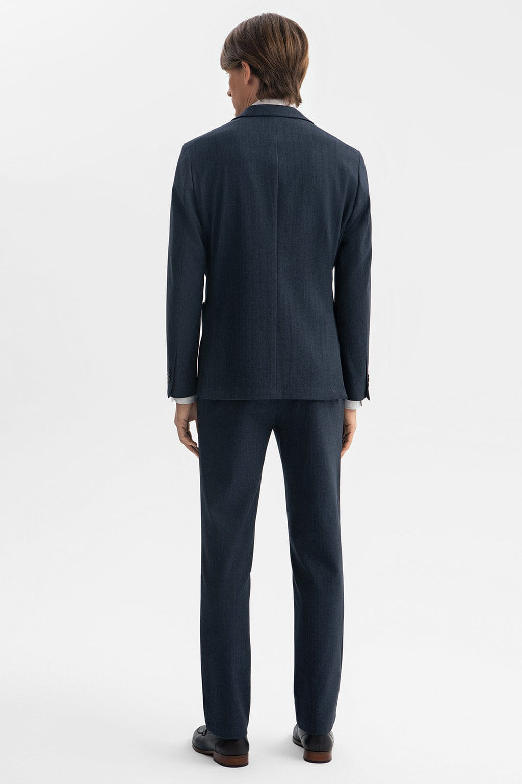 Tiavllya Business Men's Light Navy 3 Pieces Mens Suit Notch Lapel Flat Tuxedos (Blazer+vest+Pants)