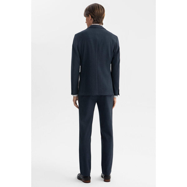 Tiavllya Business Men's Light Navy 3 Pieces Mens Suit Notch Lapel Flat Tuxedos (Blazer+vest+Pants)