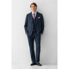 Tiavllya Business Men's Light Navy 3 Pieces Mens Suit Notch Lapel Flat Tuxedos (Blazer+vest+Pants)