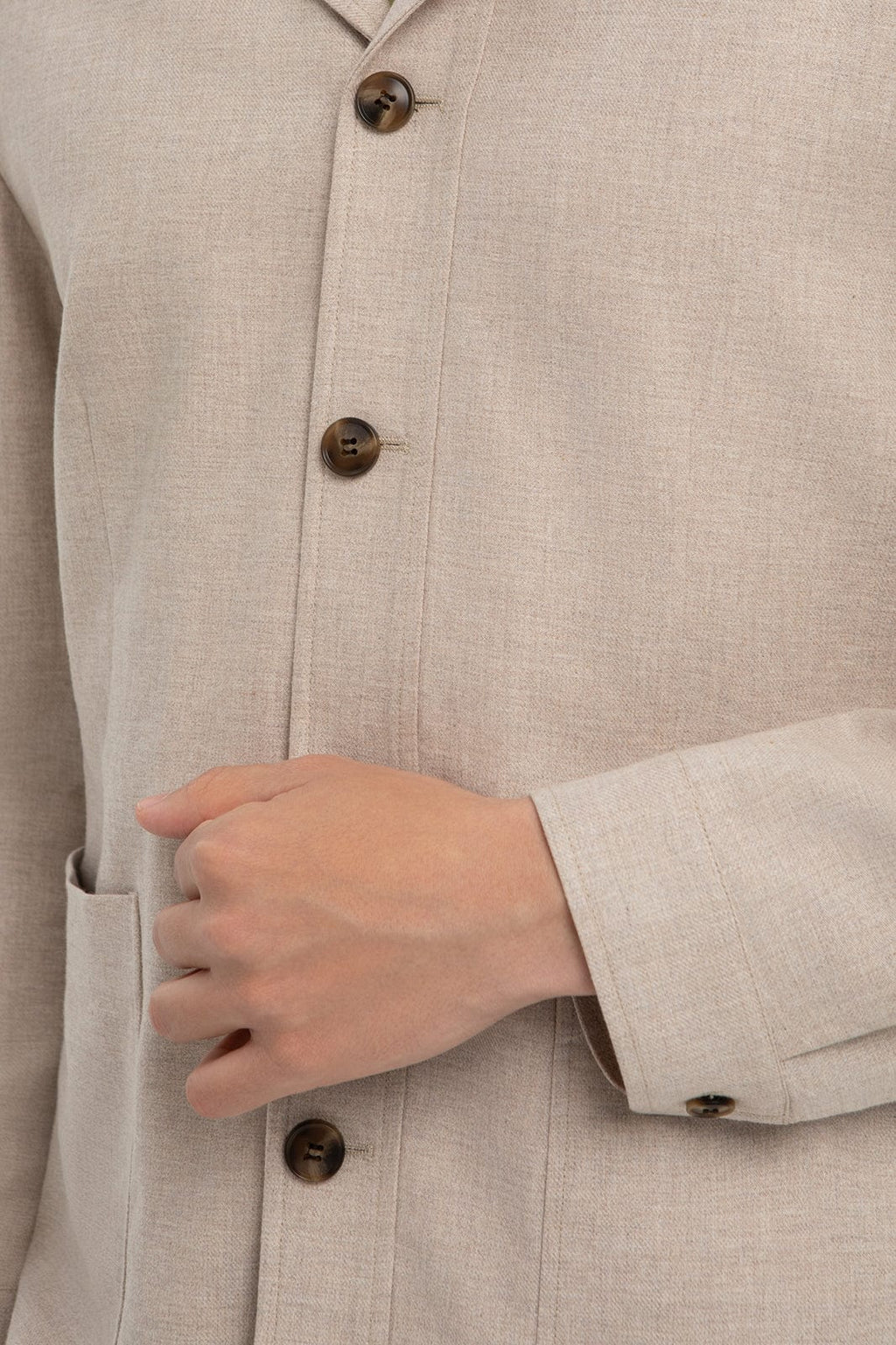 Tiavllya Casual 2 Piece Men's Beige Suit Flat Linen Notch Lapel Tuxedos (Blazer+Shorts)