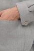 Tiavllya Casual 2 Piece Men's Silver Suit Flat Linen Notch Lapel Tuxedos (Blazer+Shorts)