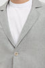 Tiavllya Casual 2 Piece Men's Silver Suit Flat Linen Notch Lapel Tuxedos (Blazer+Shorts)