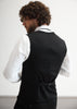 Tiavllya Casual 2 Pieces Mens Black Suit Flat Notch Lapel Vest Suit For Wedding (Vest + Pants)