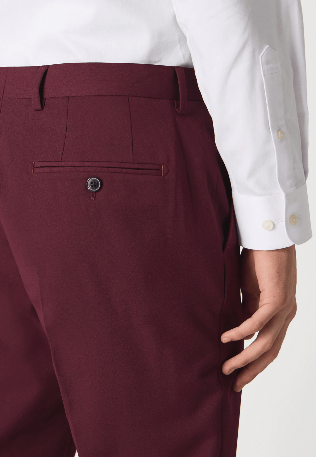 Tiavllya Casual 2 Pieces Mens Burgundy Suit Flat Notch Lapel Tuxedos For Wedding (Blazer+Pants)