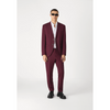 Tiavllya Casual 2 Pieces Mens Burgundy Suit Flat Notch Lapel Tuxedos For Wedding (Blazer+Pants)