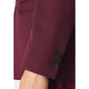 Tiavllya Casual 2 Pieces Mens Burgundy Suit Flat Notch Lapel Tuxedos For Wedding (Blazer+Pants)