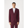 Tiavllya Casual 2 Pieces Mens Burgundy Suit Flat Notch Lapel Tuxedos For Wedding (Blazer+Pants)