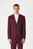 Tiavllya Casual 2 Pieces Mens Burgundy Suit Flat Notch Lapel Tuxedos For Wedding (Blazer+Pants)