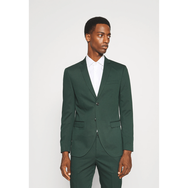 Tiavllya Casual 2 Pieces Mens Hunt Green Suit Flat Notch Lapel Tuxedos For Wedding (Blazer+Pants)